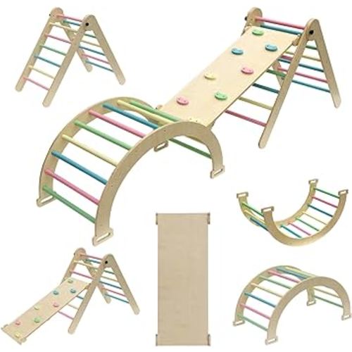 CIKKUE Climbing Toys for Toddlers 1-3 Inside,Montessori Climbing Set, Pickler Triangle Set,Climbing ramps, Playground Gym for Children 1-6 Years Old, Jungle Gym, Climbing Toys for Kid's Gifts