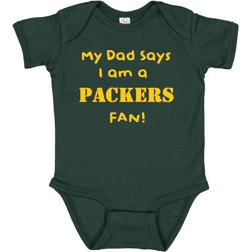 Green Bay Baby Football - My Dad Says I am a Fan Cute Bodysuit Romper Outfit
