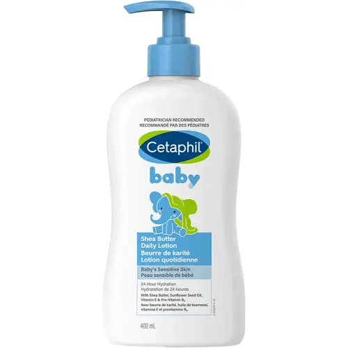 Cetaphil Baby Shea Butter Daily Lotion - 24hr Hydration - Paraben, Colourant and Mineral Oil Free, 400ml Pump