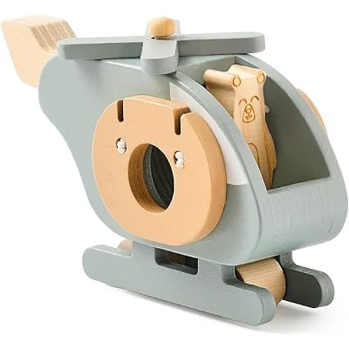 EERKEOD Wooden Airplane for Toddlers - Air Transport Vehicles Play Set, Montessori Push Toy for Babies, Children Birthday Gift
