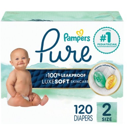 Pampers Pure Protection Diapers Pack - Size 2 - 120ct