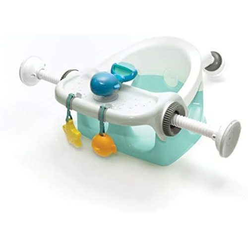 Bath Seat with Toys – Baby Bathtub Seat for Sit-Up Bathing with Backrest Support, Plus Fun Bath Toys – Easy to Set-Up, Remove, and Store, with Secure Suction Cups, Mint, 4 Piece Set