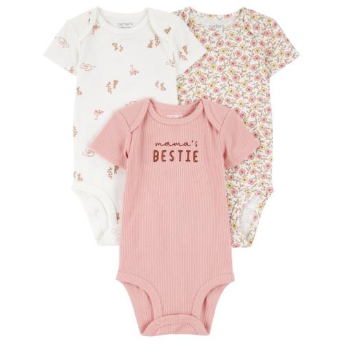 Carter's Child of Mine Baby Girl Bodysuit, 3-Pack, Sizes Preemie-18 Months