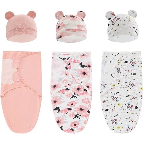 3-Pack Organic Baby Swaddle Sleep Sacks - Newborn Swaddle Sack - Ergonomic Baby Swaddles 0-3 Months(Pink)