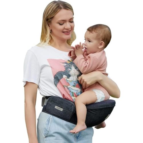 Baby Hip Carrier,Baby Carrier Hip Seat Waist for Baby with Adjustable Strap and Pocket,Ergonomic Baby Hip Holder for Newborns & Toddlers (Dark Grey)