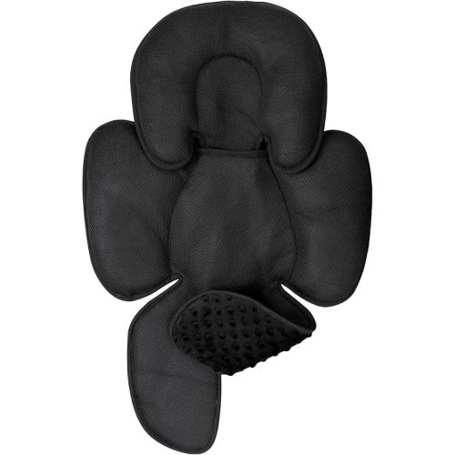 2-in-1 Baby Carseat Head Support, Infant Car Seat Insert for Newborn Girls Boys, Soft Baby Neck Support and Body Cushion for Car Seat, Stroller, Bouncer (Black)