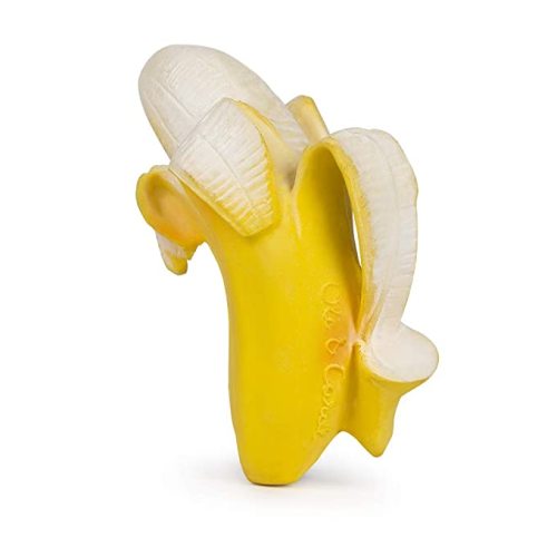 Oli & Carol Natural Rubber Teether - Fruit Shaped Teething Toy for Babies 0-12 Months | Baby Teething Relief | Teethers for Infants 0-6 & 6-12 Months | Natural Hevea Rubber (Ana The Banana) - ANABANANA