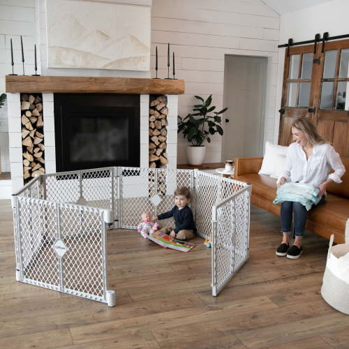 Toddleroo by North States Superyard Explorer Baby Play Yard, Color Gray, Plastic Material, Ages 0+