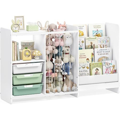SYKIARIOL 5-in-1 Bookcase and Storage Cabinet with Wooden Frame