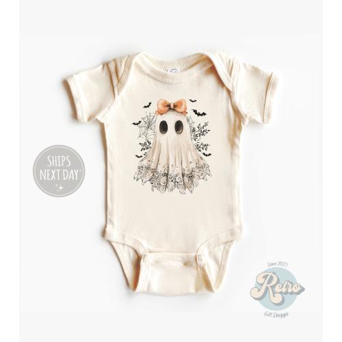 Girls Ghost Halloween Baby Bodysuit - Cute Ghost Girls Baby Onesie® - Fall Baby Gift - Baby Girl Gift