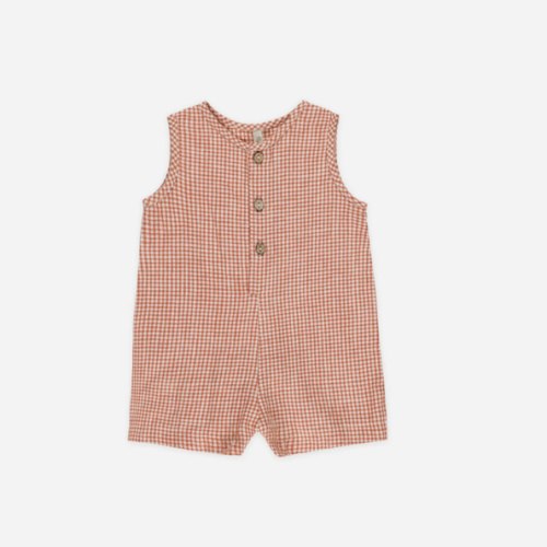 Maverick Romper || Poppy Gingham – Rylee + Cru