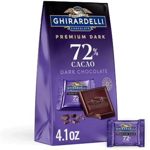 Ghirardelli INTENSE DARK Chocolate Candy SQUARES, 72% Cacao - 4.1oz