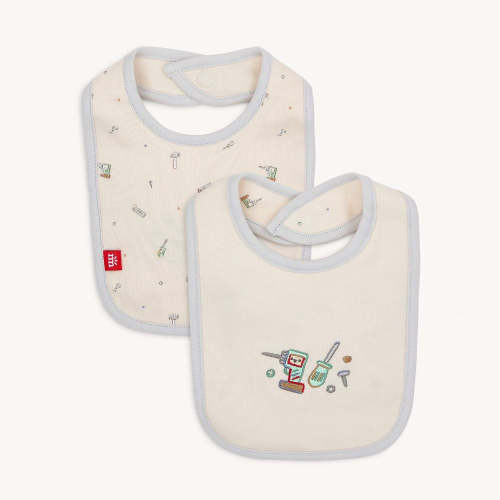 fix it friends organic cotton stay dry infant reversible bib – Magnetic Me