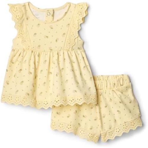Amazon Essentials x Sofia Grainge Toddlers and Baby Girls' Eyelet Short & Top Set