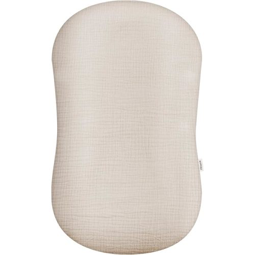 Muslin Baby Lounger Cover, Newborn Lounger Cover, Soft Cotton Breathable Lounger Pillow for Boys Girls Infant, Cover Only (Beige)