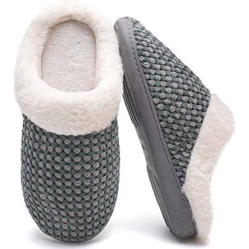 YALOX Slippers for Womens Warm Memory Foam Anti-Slip House Shoes Comfortable Cotton Slippers Home Bedroom Shoes Indoor & Outdoor