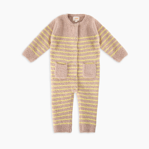 7AM Enfant Long Sleeved Romper - Pecan, Chartreuse, 0-3 M