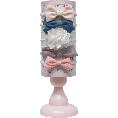 Elly & Emmy My First Headband Stand for Girls, Includes 5 Headbands, Pink with Floral Print