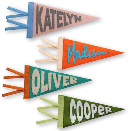 Duty Covered - Rosanbella Personalized Name Pennant for Nursery Room Decor, Baby Shower Gift, Baby Boy Girl Name Nursery Flag, Baby Name Banner Flag Wall Hanging， Specify the Colour by Yourself