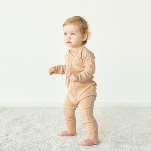 Goumi Grow with You Zippered Jumpsuit, Color: Sandstone, Size: 6-12m