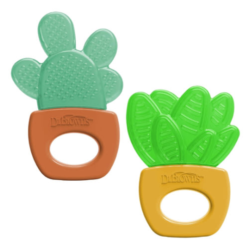 Dr. Brown's AquaCool Water-Filled Teether, Cooling Baby Teether Toy for Sore Gums, Green Cactus, BPA Free, 3m+, 4 Pack