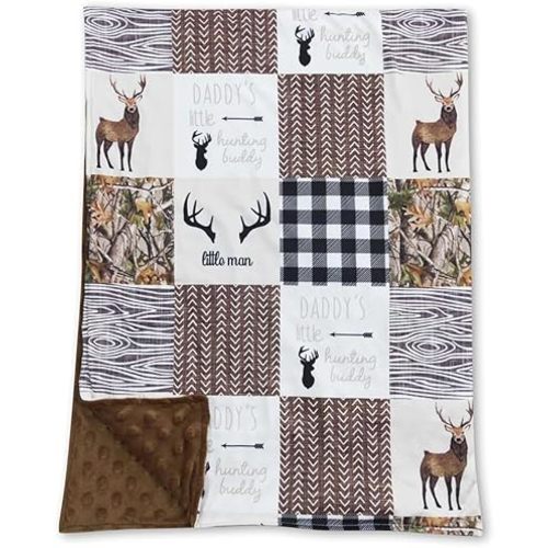 Daddy's Hunting Buddy Little Man Baby Kids Blankets