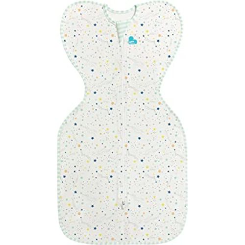 Love to Dream Swaddle UP Organic Lite 0.2 TOG, Stardust, Newborn, 5-8.5 lbs, Better Sleep, Allow Baby to Sleep in Their Preferred Arms Up Position for Self-Soothing, Snug Fit Calms Startle Reflex
