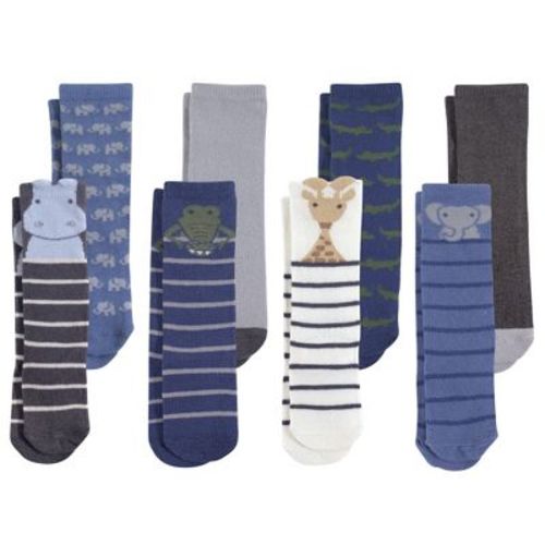 Hudson Baby Infant Boys Cotton Rich Knee-High Socks, Safari Boys, 0-6 Months