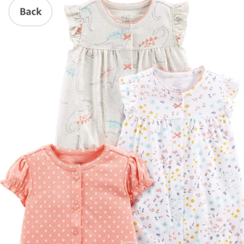 Simple Joys by Carter's baby-girls 3-pack Snap-up Rompers