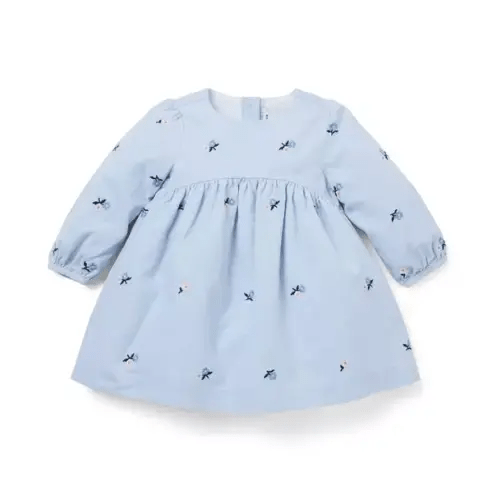Newborn Pale Blue The Embroidered Corduroy Baby Dress by Janie and Jack