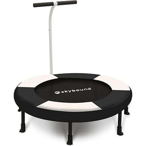SkyBound 36 Inch Indoor Trampoline for Kids - Kids Trampoline Indoor with Handle - Toddler Trampoline with Upgraded 2.0mm Steel Pipe and Handlebar - Mini Indoor Trampoline for Kids Age 3 and Above