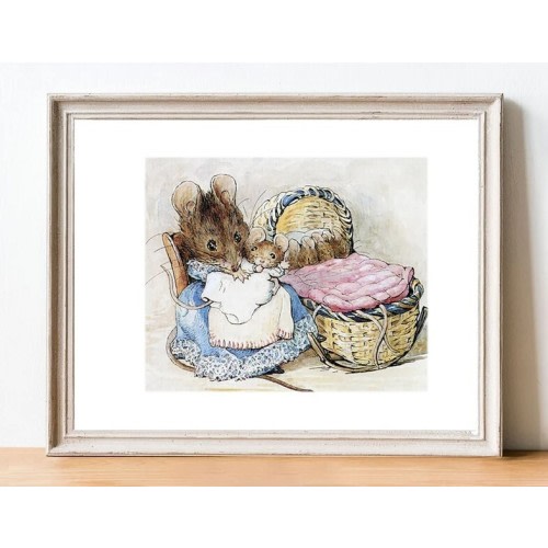 Mom MOUSE &amp; Babies Beatrix Potter&#039;s Printable Wall Art