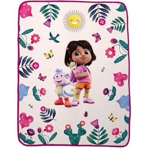 Franco Dora The Explorer Kids Bedding Super Soft Plus Cozy Throw, 46 in x 60 in, (100% Officially Licensed)
