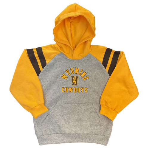 Wyoming Cowboys Infant Hooded Sweatshirt- Grey/Gold/Brown