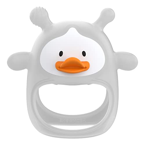Teething Toys for Babies 0-6 Months, Never Drop Silicone Baby Teether, Hand Pacifier for Sucking, Soothing Pain Relief, Chew Toy, Teething Mitten for Newborn - Transparent