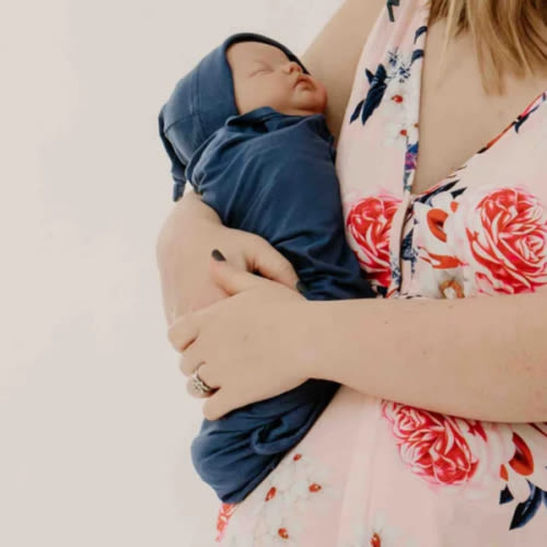 Baby Knot Gown Set: Midnight Blue