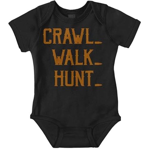 Brisco Brands Crawl Walk Hunt Hunting Life Baby Romper Boys or Girls