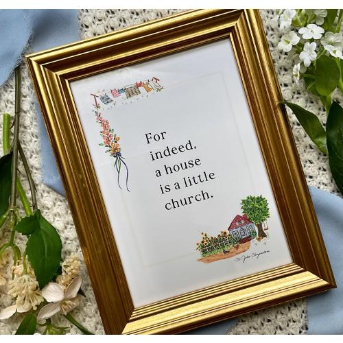 Little House Art Print | St. John Chrysostom Quote | Catholic Housewarming Gift | Catholic Home Decor | Catholic House | CottageHomeDecor