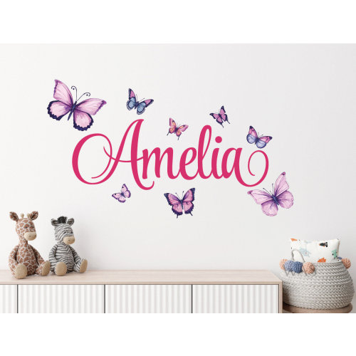 Personalized Girls Name With Butterfly Stickers for Girls Bedroom Wall, Butterfly Wall Decals - Custom Name Wall Decal, Baby Girl Wall Decor