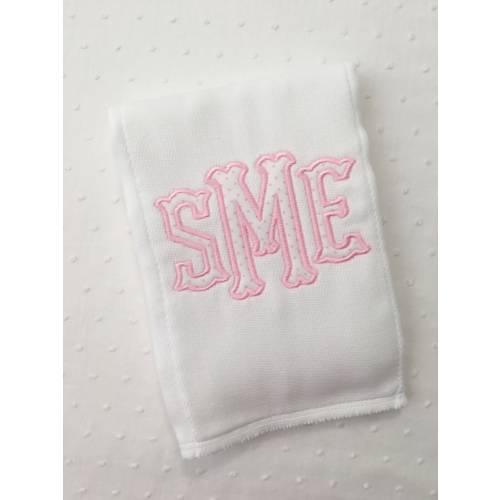 Applique Monogram Baby Burp Cloth or Bib