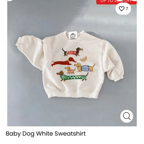 Baby Dog White Sweatshirt