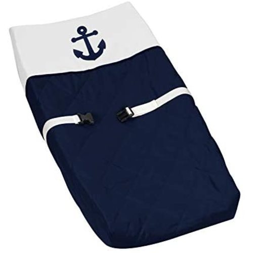 Baby Changing Pad Cover for Anchors Away Nautical Navy and White Collection