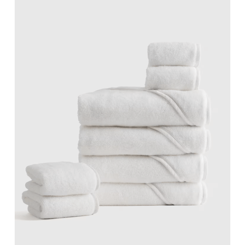 Organic Turkish Cotton Baby Bath Bundle 8-Pack in White