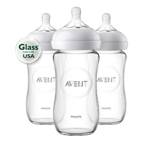 Philips Avent Natural Glass Baby Bottle - 8oz - 3pk