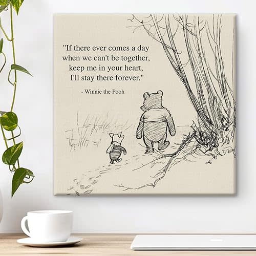 Pooh Bear Quote Wall Art (8"x8")