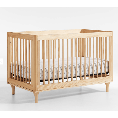 Babyletto Lolly Natural Wood 3-in-1 Convertible Baby Crib with Toddler Bed Conversion Kit