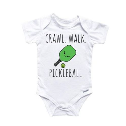 Crawl Walk Pickleball Onesie® Baby Boy Girl Clothes Infant Bodysuit Funny Cute Newborn Gs1 White 3-6m Onesie®