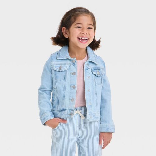 Toddler Girls' Light Wash Denim Jacket - Cat & Jack™ Light Wash
