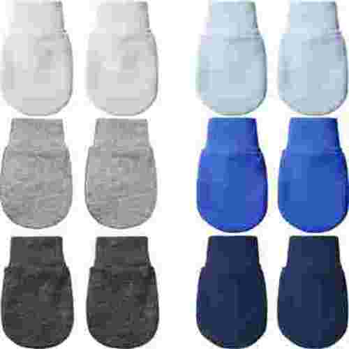 6 Pairs Newborn Baby Mittens No Scratch Gloves Infant Toddler Anti Scratch Essentials Unisex Cotton for 3-9 Months Girls Boys