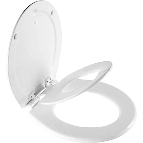 Mayfair NextStep2 Toilet Seat with Built-In Potty Training Seat, Slow-Close, Easy Clean, Removable that will Never Loosen, Made in USA, ROUND, White